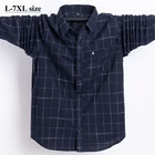 Большие размеры 4XL 5XL 6XL 7XL, мужская Свободная рубашка в клетку, деловая Повседневная хлопковая рубашка оксфорд с длинными рукавами, Мужская брендовая одежда