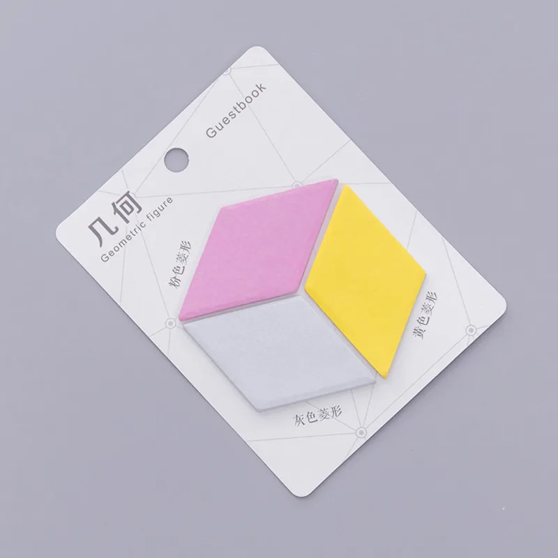 

Cute Geometry Series Post It Notes Sticky Note Student Message Round Square Sticker Memo Pad Scrapbooking School Label Supplies