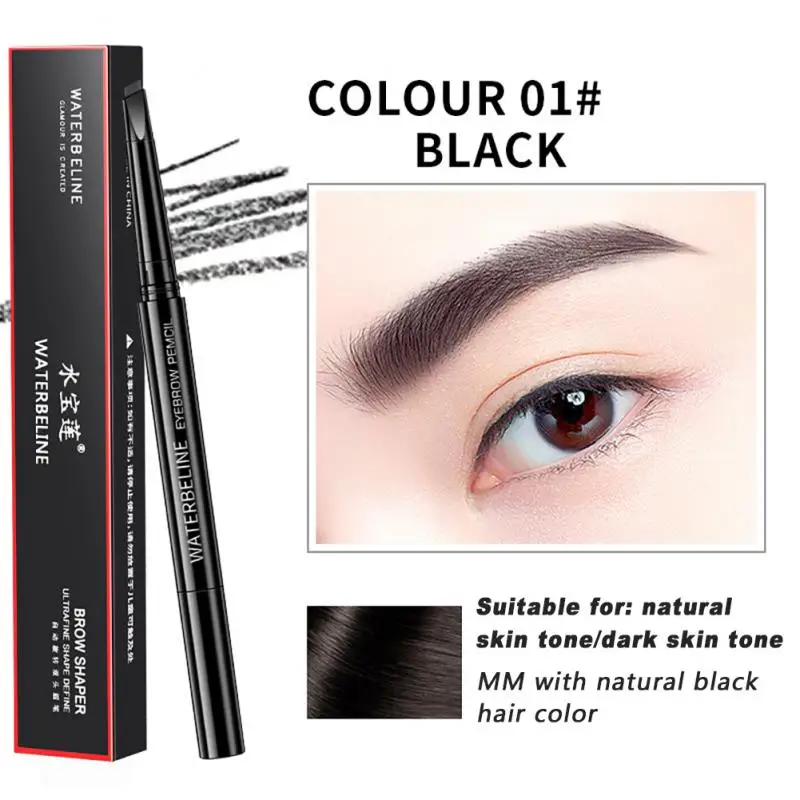 

WATERBELINE Double-headed Eyebrow Pencil Natural Three-dimensional Waterproof Sweat Proof Not Easy To Smudge For Beginners