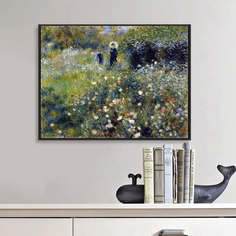 Пьер Огюст Ренуар Холст Картина размножение &quotженщина с зонтиком в саду&quot