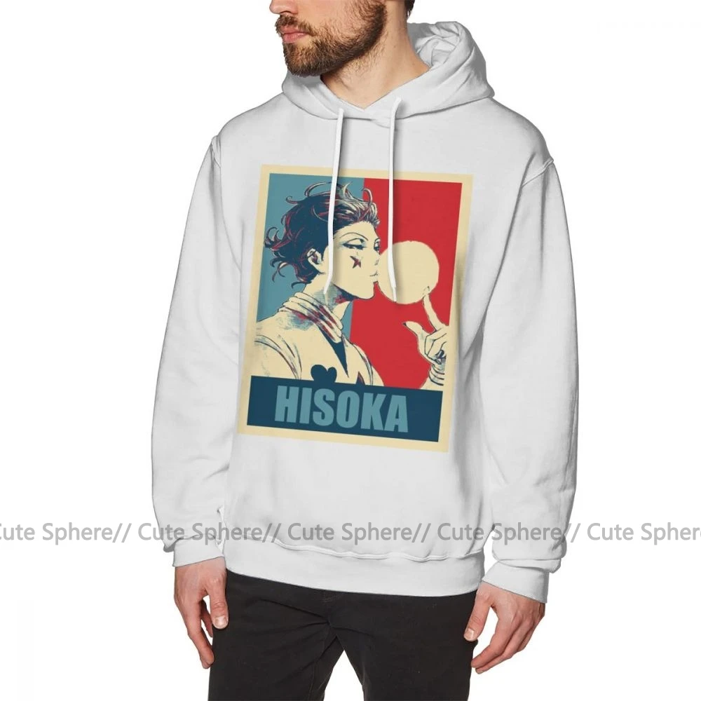 Hisoka Толстовка HxH Hisoka толстовки длинная X пуловер Толстовка мужская Осенняя уличная мода хлопок синие толстовки - Цвет: White