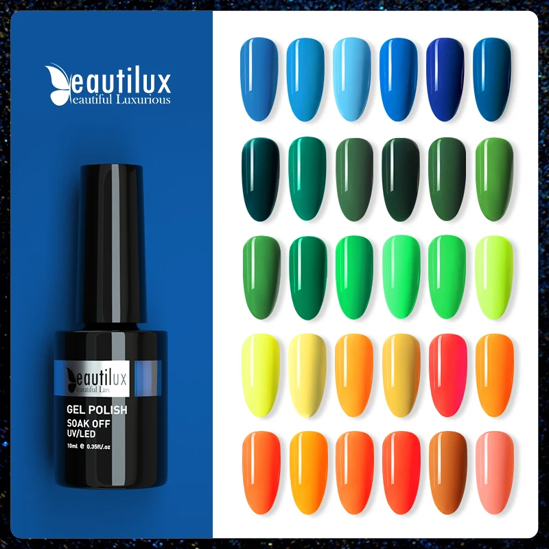 Beautilux 120 Цветной Гель лак для ногтей Впитывается УФ Светодиоды Ногти гели нейл