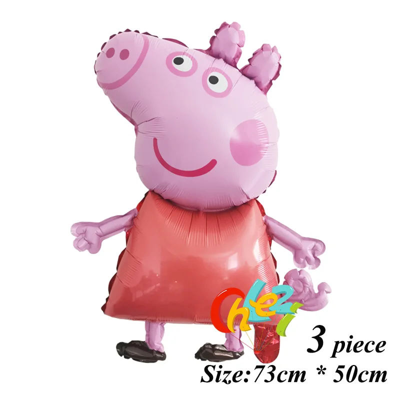 9 шт. PEPPAPIG воздушные шары из фольги с изображением Джорджа, украшения для дня рождения, Детские воздушные гелиевые шары - Цвет: modelling2-3pcs