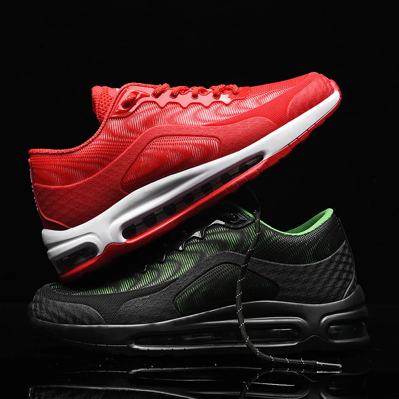 

2020 new fashion shoes big size air cushion shock absorption 3D three-dimensional PU men's shoes sports shoes tennis 39-46