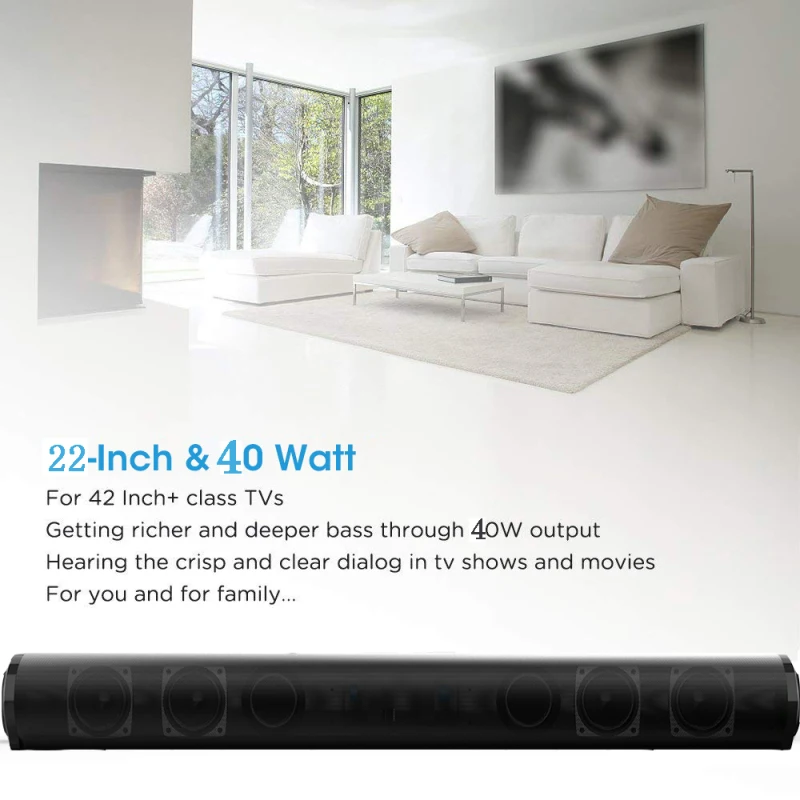 BS-10 Soundbar TV Home Theater With Subwoofer Remote Control System 40W Wireless Bluetooth Speaker Cable For PC | Электроника