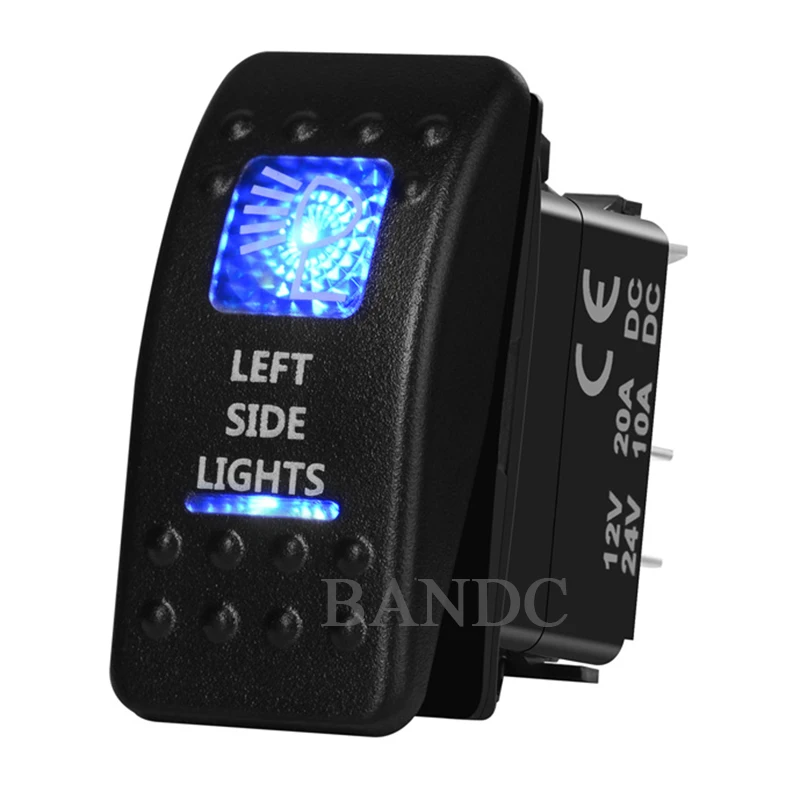 LEFT SIDE LIGHTS 5Pins On-Off SPST Blue Led Toggle Switch for ARB/Carling/NARVA 4x4 Style，12V 20A 24V 10A，Jumper Wires Set | Автомобили