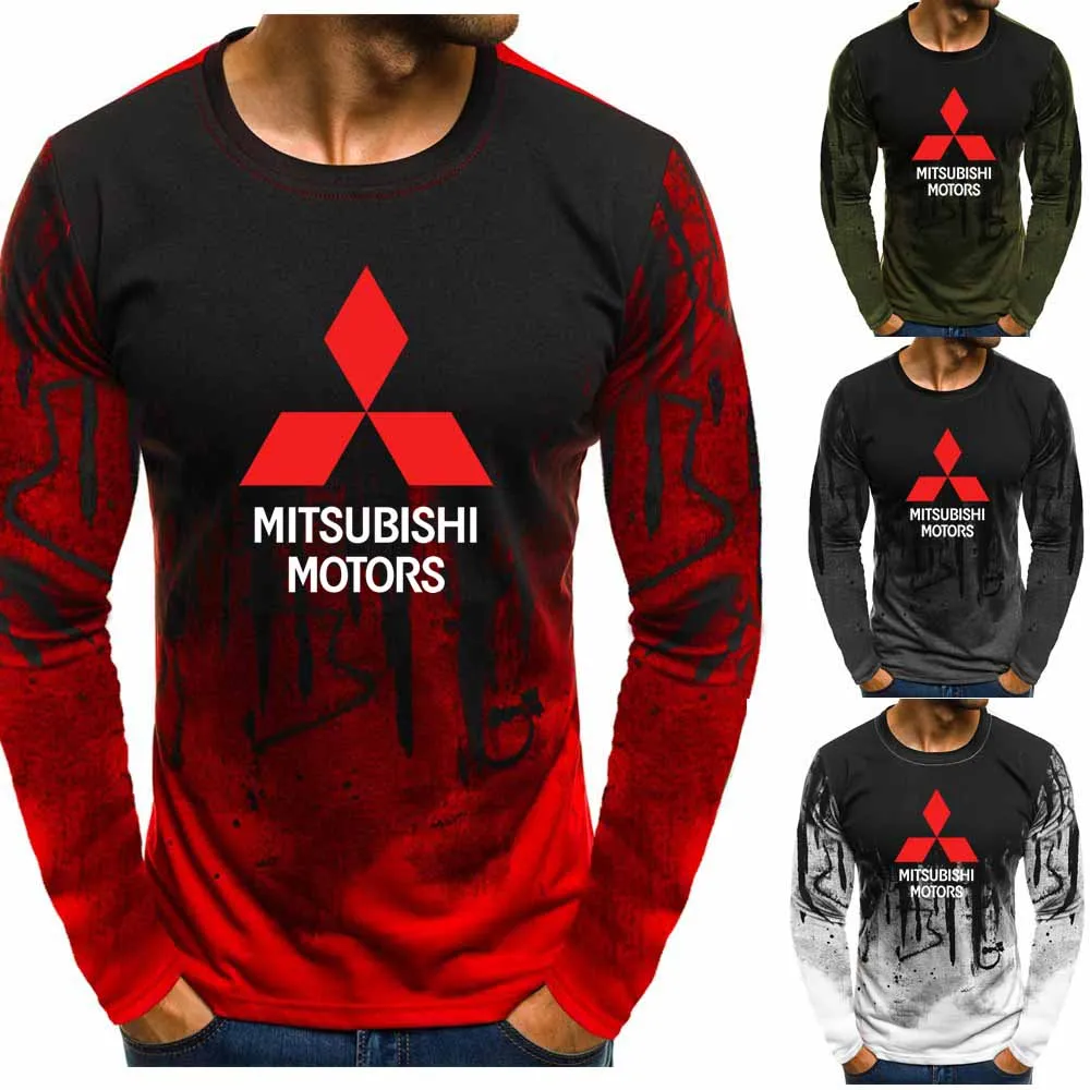 

Пуловер Мужской Хлопковый, градиентный, с принтом автомобиля Mitsubishi