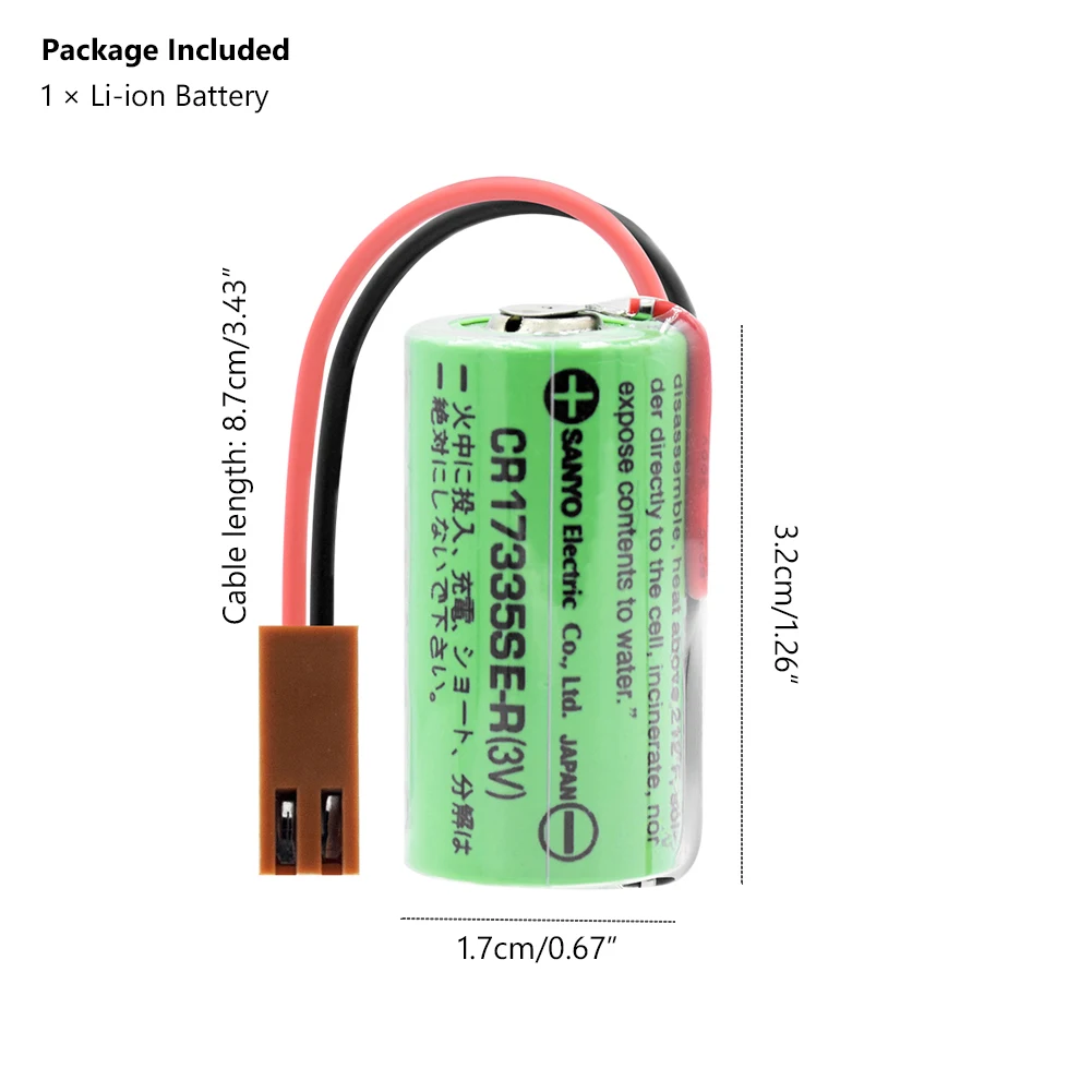 YCDC 3V CR17335SE R PLC аккумулятор CR2/3A CNC система 1800mAh литий ионные резервные батареи для