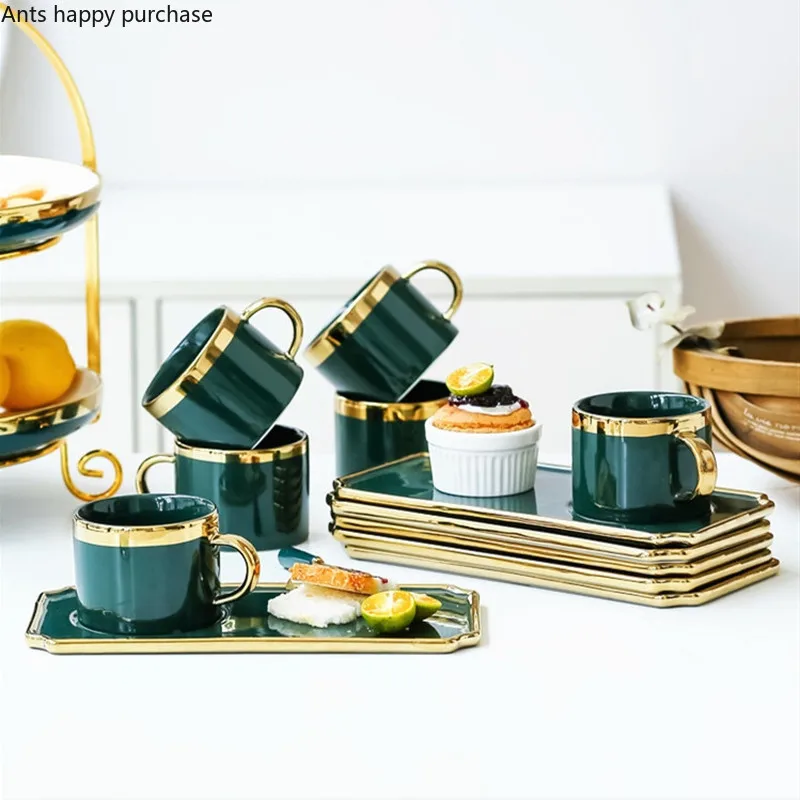 Набор креативных кофейных чашек в скандинавском стиле зеленая кофейная чашка с