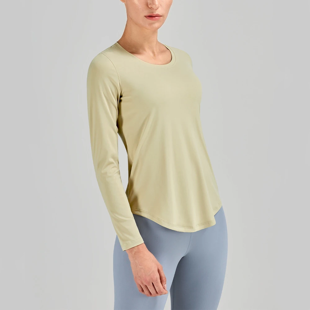 Lulu Yoga Workout Shirt Crop Top Gym Fitness Sport Women's Shirt Breathable Quick Dry One-piece Cropping Long Sleeve Blouses