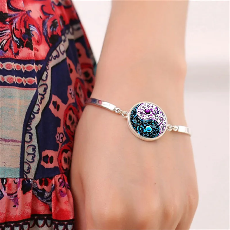 Недорогие модные Ювелирные наборы ин Янг бабочка фото стекло кабошон ожерелье