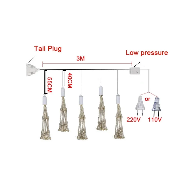 500 led firework lights christmas dandelion garland string fairy lights for outdoor indoor home window holiday lights decors free global shipping