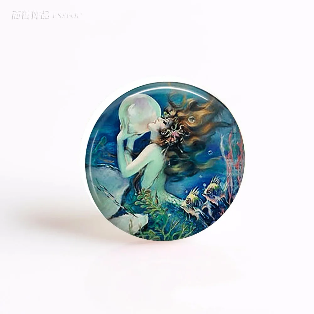 5 шт./лот жемчужные Драгоценности камеи русалки художественное изображение 25 мм