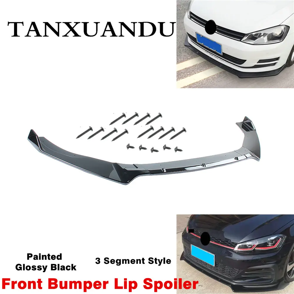 Подходит для VW Gti R-line Golf 2014-2019 MK7 MK7.5 хэтчбек передний бампер спойлер крыло 3
