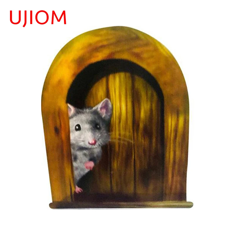 

UJIOM Mouse Hole Window Vinyl Decals Waterproof Cartoon Home Decoration Living Room Decor Wall Stickers Mural Art Poster