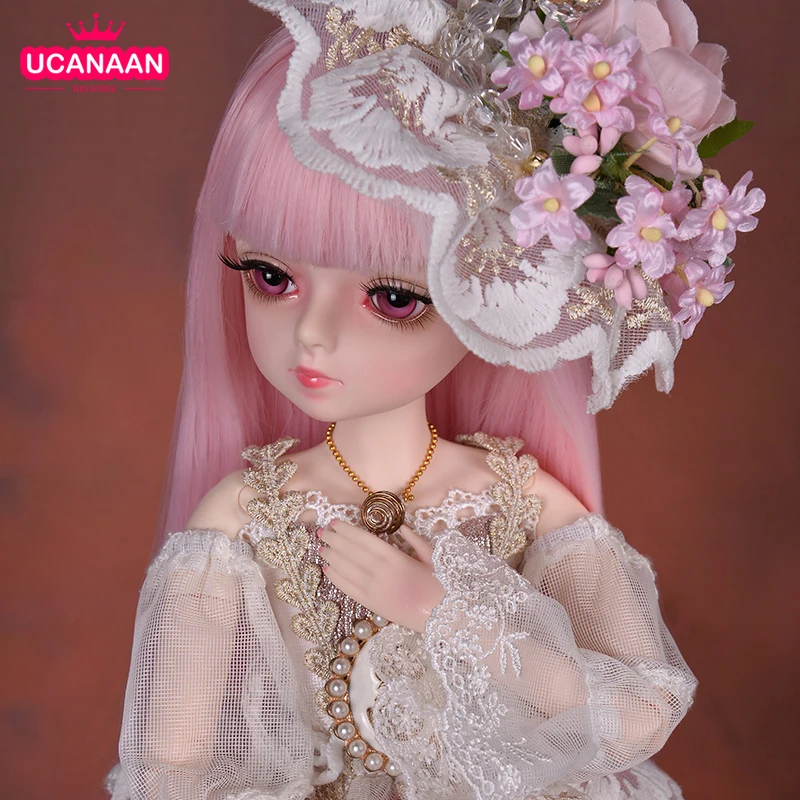 UCanaan/45 см BJD кукла 1/4 SD куклы 18 Шаровые опоры с розовым парик Королевский Туфли под