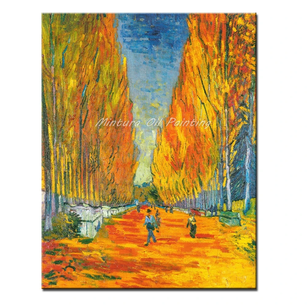 

Mintura Hand Painted Vincent Van Gogh Reproduction Famous Canvas Oil Painting Les Alyscamps Wall Art Picture For Home Decoration