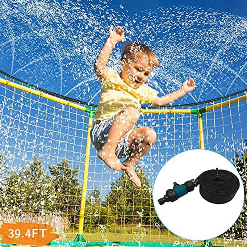 

Trampoline Waterpark Heavy Duty Sprinkler Hose- Fun Summer Outdoor Water Game Toys Accessories - Best for Boys & Girls and Adult