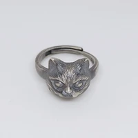 retro cat ring hip hop style adjustable ring charm girl index finger ring punk party jewelry accessories anniversary gift
