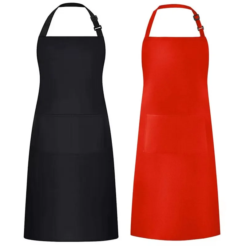 

2 Pack Cotton Adjustable Bib Apron Waterdrop Resistant with 2 Pockets Cooking Kitchen Aprons for Chef Couple BBQ Painting