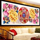 Рукоделие, Набор для вышивки крестиком сделай сам, полный набор для вышивки, роскошный золотистый и красный цвет, с рисунком, Свадебный Настенный декор