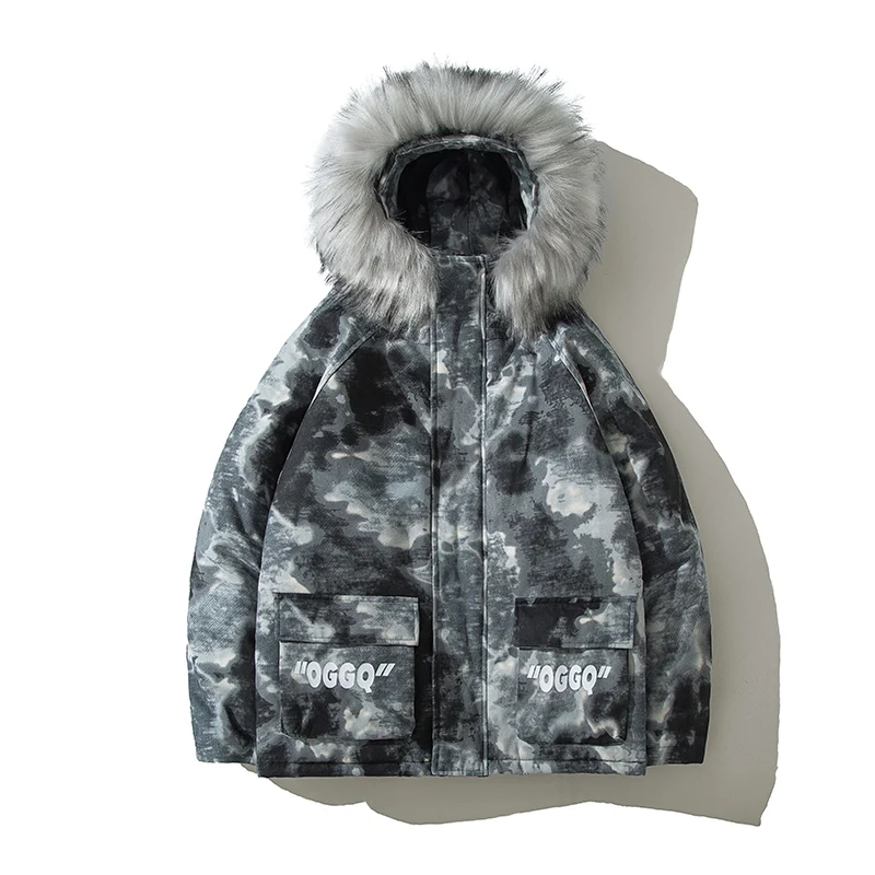 

Winter Jackets Men Fur Warm Thick Cotton Camouflage Hooded Parkas Mens Casual Fashion Couple outfit Warm Coats Large size 5XL