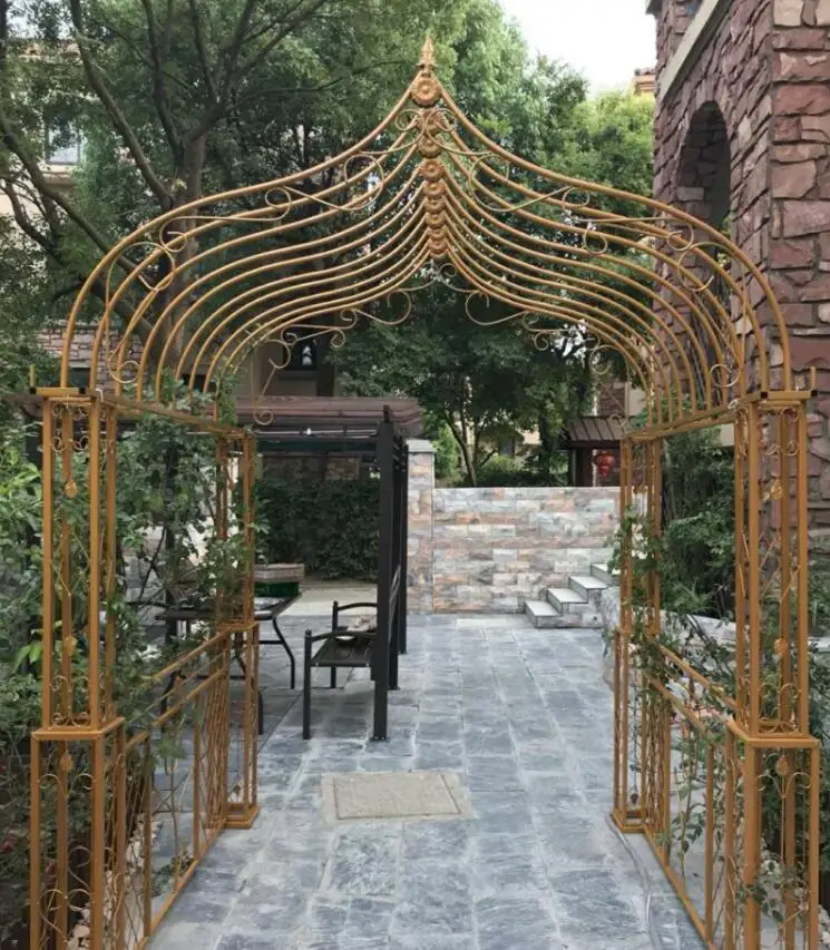

New wedding Pavilion, European style iron art arch, flower rack, happiness gate, photography, wedding arrangement, outdoor prome