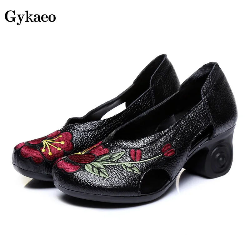 Женские туфли лодочки Gykaeo весенние из натуральной воловьей кожи на высоком
