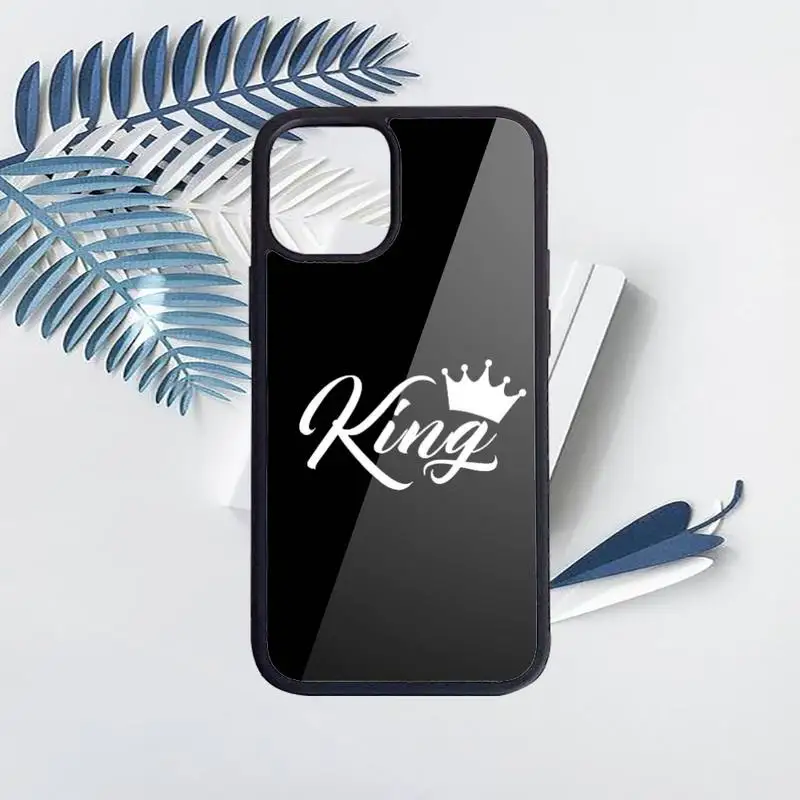 

King Queen Crown Phone Case PC for iPhone 11 12 pro XS MAX 8 7 6 6S Plus X 5S SE 2020 XR