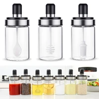 for kitchen glass seasoning bottle salt box sugar container sugar jar with spoon kitchen supplies for sugar bowl salt shaker