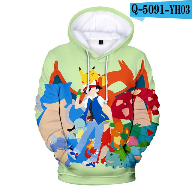3-20 Years Hoodies Pokemon Umbreon Pikachu 3D Printed Hoodie Boys Girls Harajuku Sweatshirt Streetwear Jacket Coat Kids Clothes - Цвет: 3dwy-307