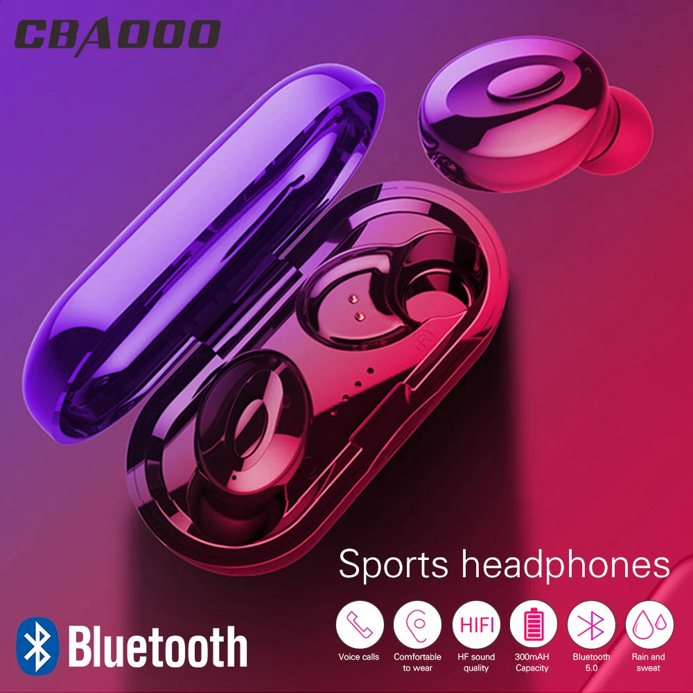 CBAOOO TWS Bluetooth 5,0 наушники беспроводные наушники IPX5 наушники-вкладыши спортивные стерео бас Bluetooth мини-наушники