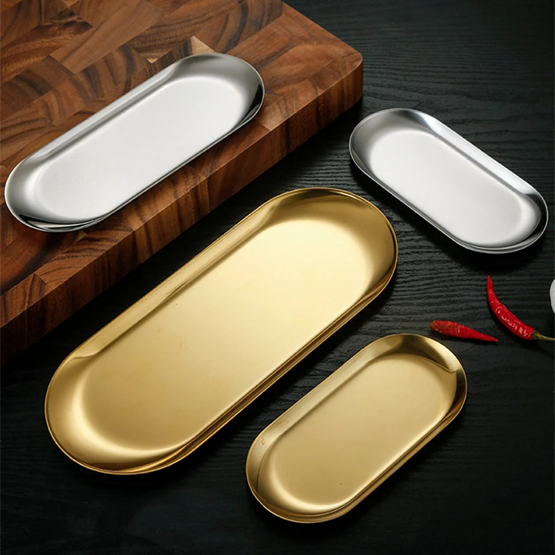 Десертная обеденная тарелка из нержавеющей стали в скандинавском стиле