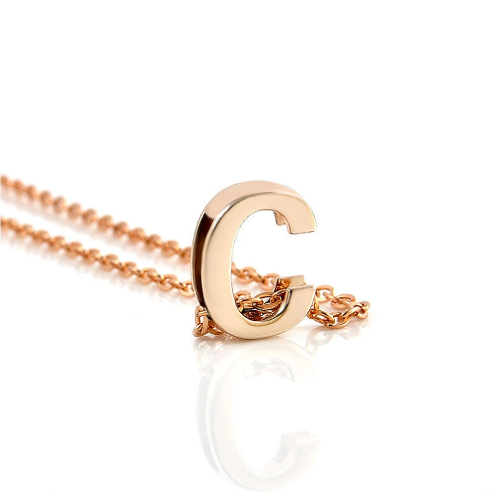 

Fashion Women Gold Plated Initial Alphabet Letter A-Z Pendant Chain Necklace Simple All-match 26 Letter Necklace For Girls