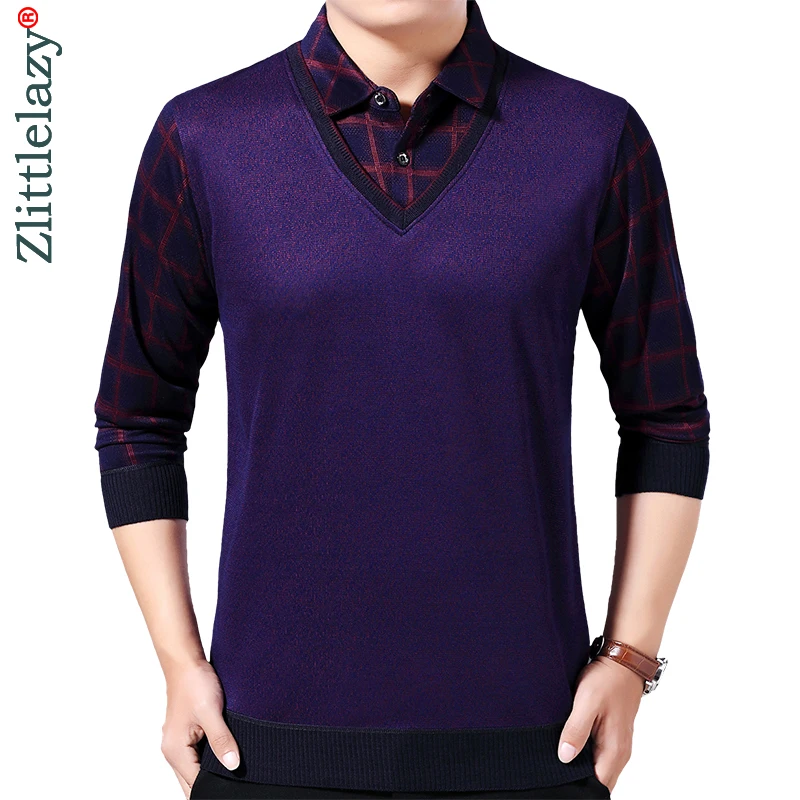 2021 брендовая Повседневная рубашка поло с длинным рукавом из двух частей мужская