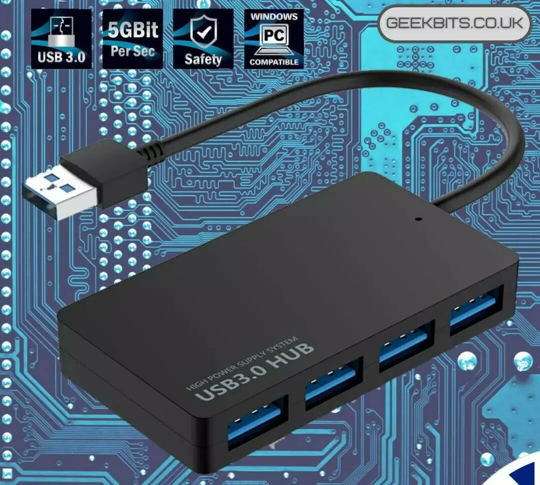 

Высокоскоростной концентратор USB 3,0 с 4 портами USB Plug and Play, мультирасширительный сплиттер.
