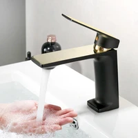 basin faucets brass hot cold bathroom sink mixer crane vessel taps single handle deck mounted faucets blackgold new arrival