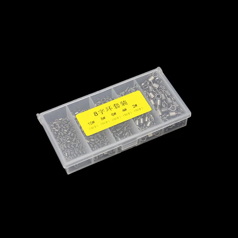 

Fishing Connector 251pcs Bearing Swivel Mix Size 2#-10# Barrel Rolling Solid Rings for Fish hook Lure Link Tackle Accessories