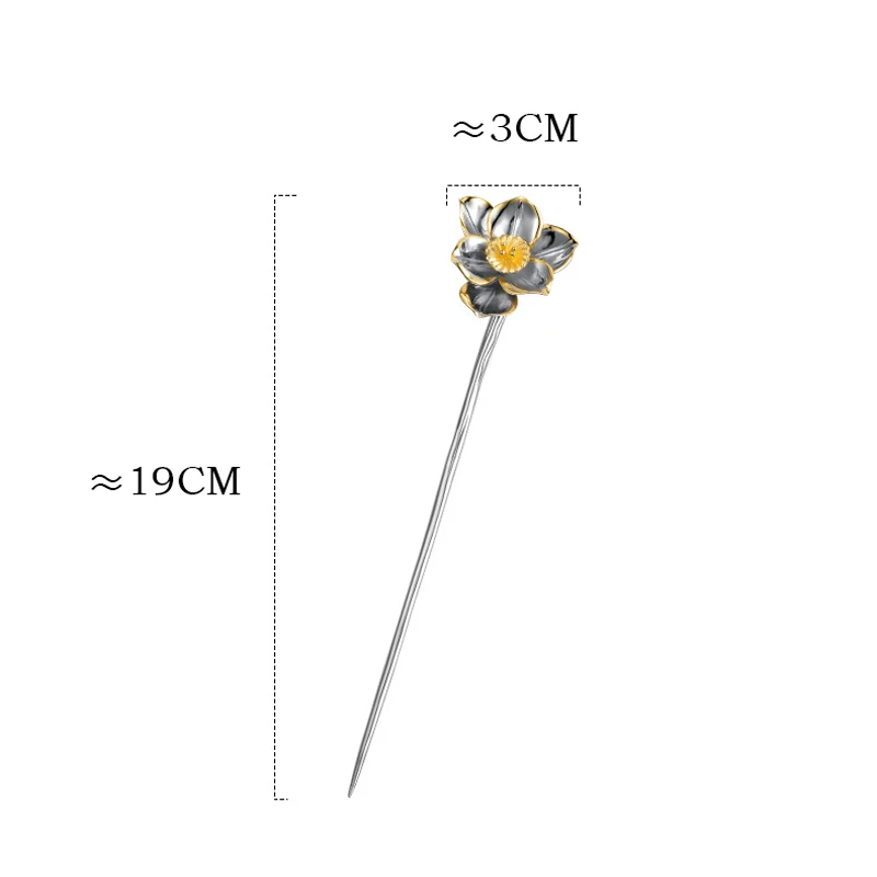 Заколки для волос в виде лотоса из стерлингового серебра 925 пробы китайская