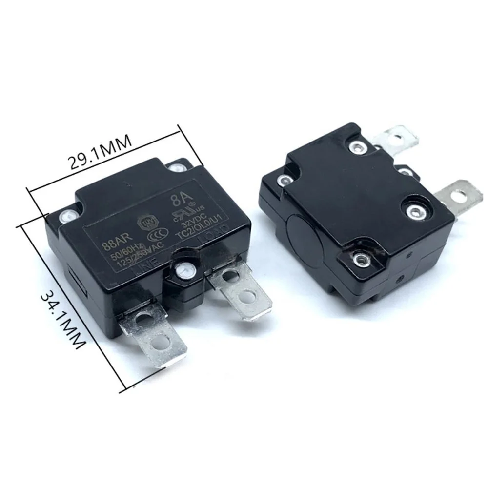 

For KUOYUH Safety Switch Overload Switch Circuit Breaker Overcurrent Protector 88AR Series 8A 125/250VAC 32VDC Automatic Reset