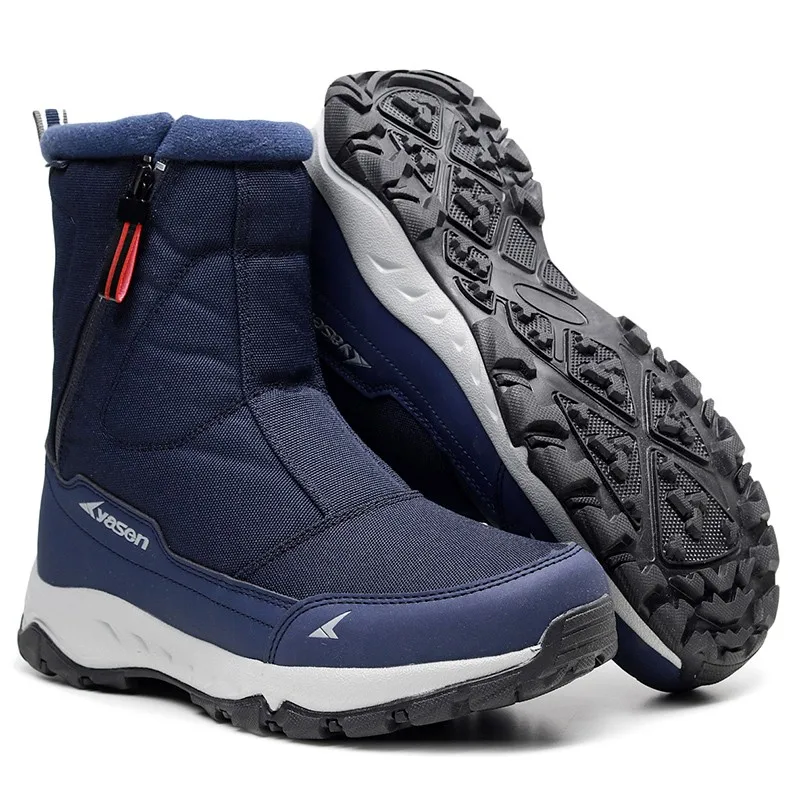 Мужские теплые ботинки с молнией сбоку черные уличные повседневные короткие на