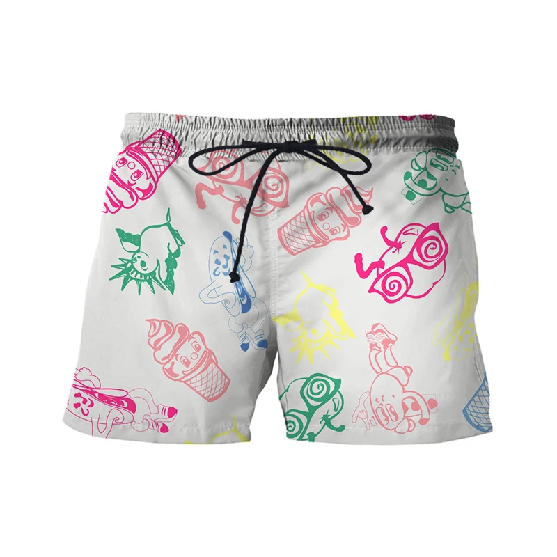 

2021 Boys 3D Cartoon ice cream pattern Shorts Kids Cartoon Shorts Girls Children Summer Beach Loose Shorts Casual Pants 4-14Yrs