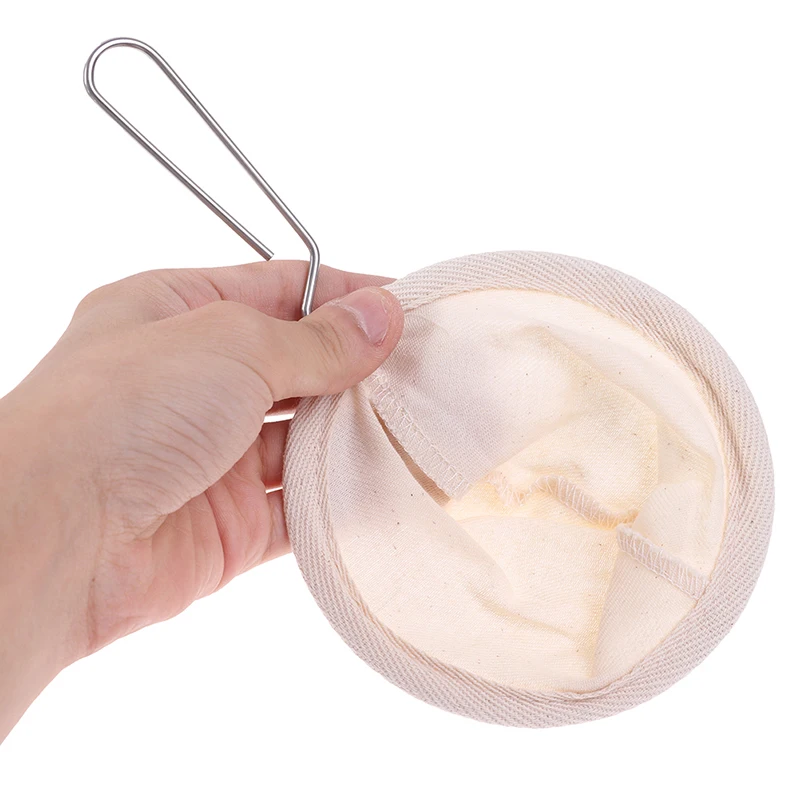 

Многоразовый фильтр для кофе с ручкой из нержавеющей стали, фланелевый сетчатый фильтр для кофе, Чайный фильтр