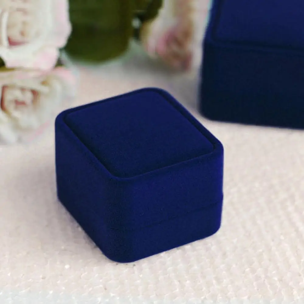 

Square Wedding Velvet Earrings Ring Box Jewelry Display Storage Case Holder Gift boxes Amazing organizer for women Red wine