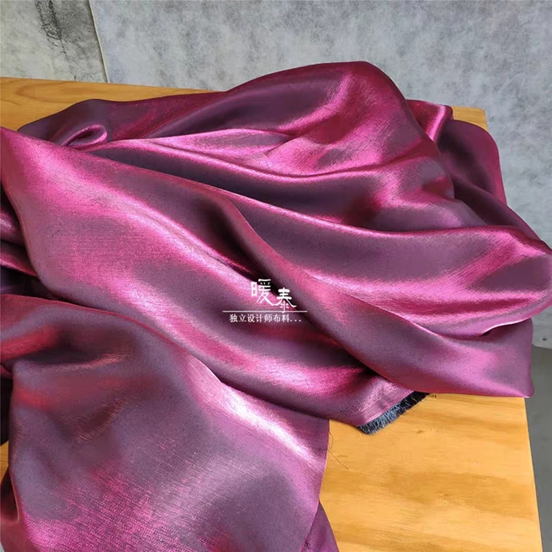 

Mercerized Cotton Silk Satin Fabric Purplish Red DIY Decor Kongfu Suits Shirts Pajamas Cheongsam Skirts Dress Designer Fabric