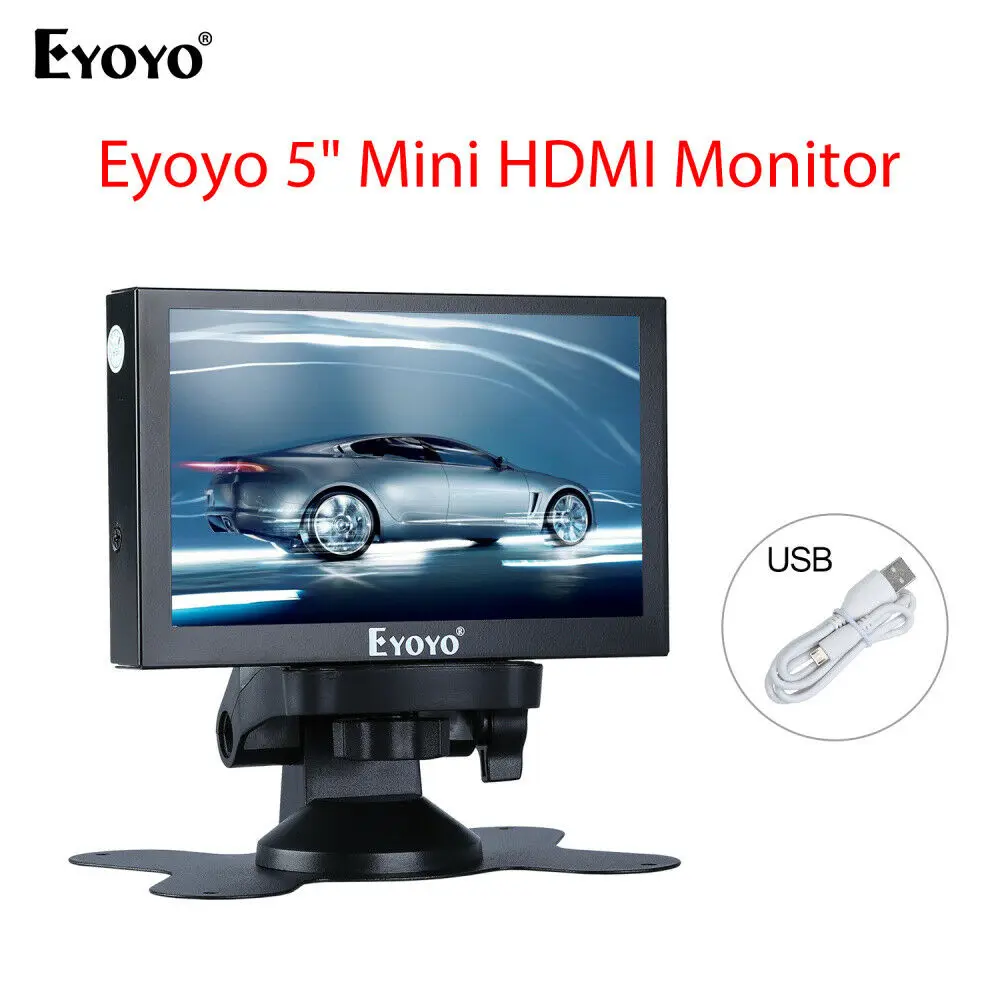 Eyoyo 5 дюймов мини HDMI монитор 800x480 Автомобильный дисплей заднего вида TFT ЖК экран с