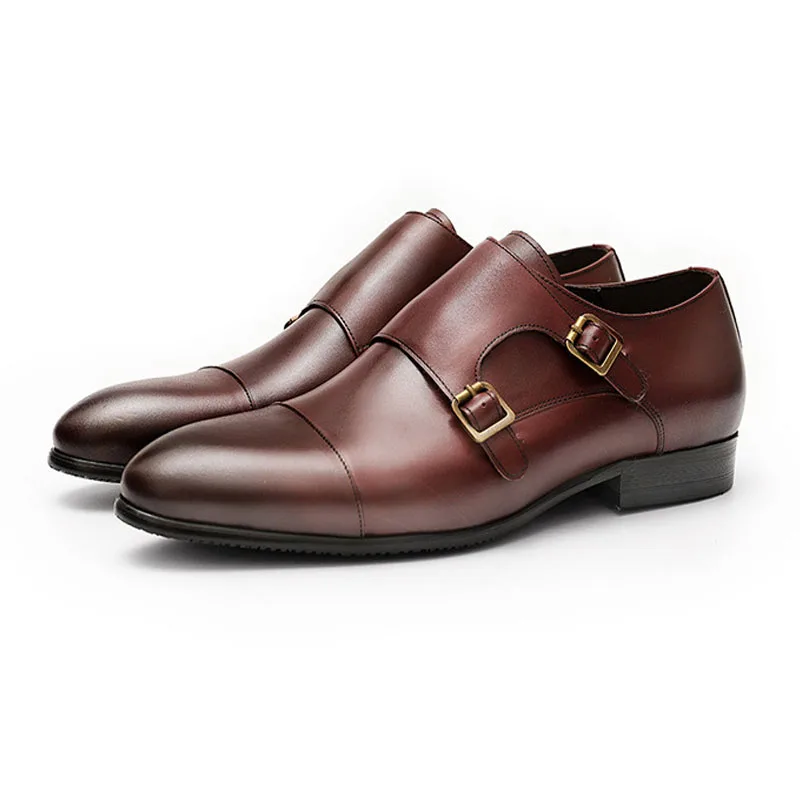 Двойная сторона Туфли с ремешком и пряжкой туфли в деловом стиле на плоской
