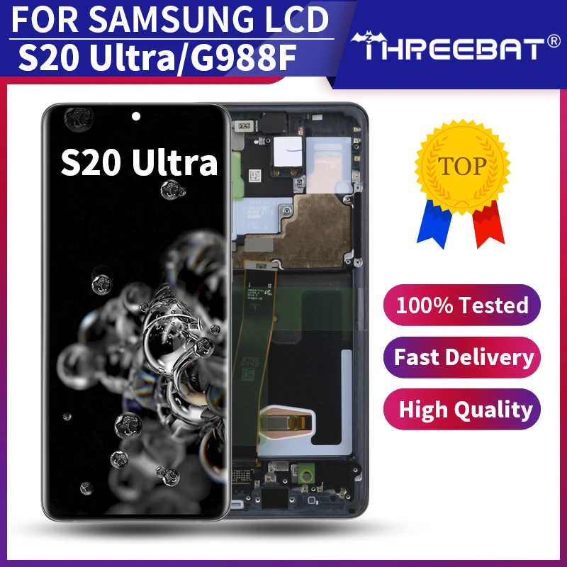 6 9 ''Новый SUPER AMOLED для SAMSUNG Galaxy S20 ультра ЖК G988 G988F с сенсорным экраном дигитайзер