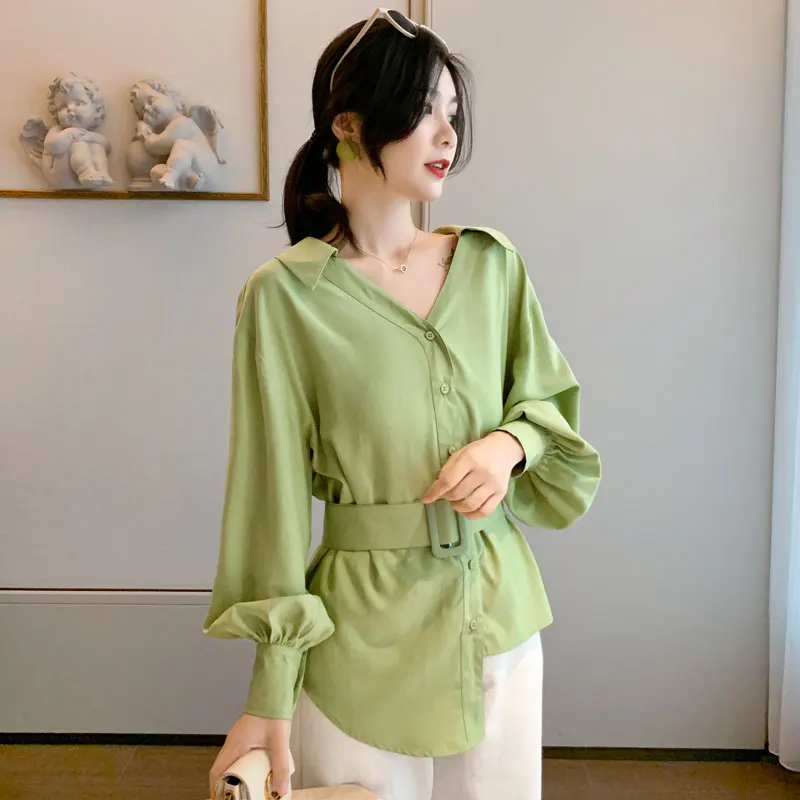 Блузка женская мода 2020 рубашка одежда корейский стиль средней длины Топ Осень