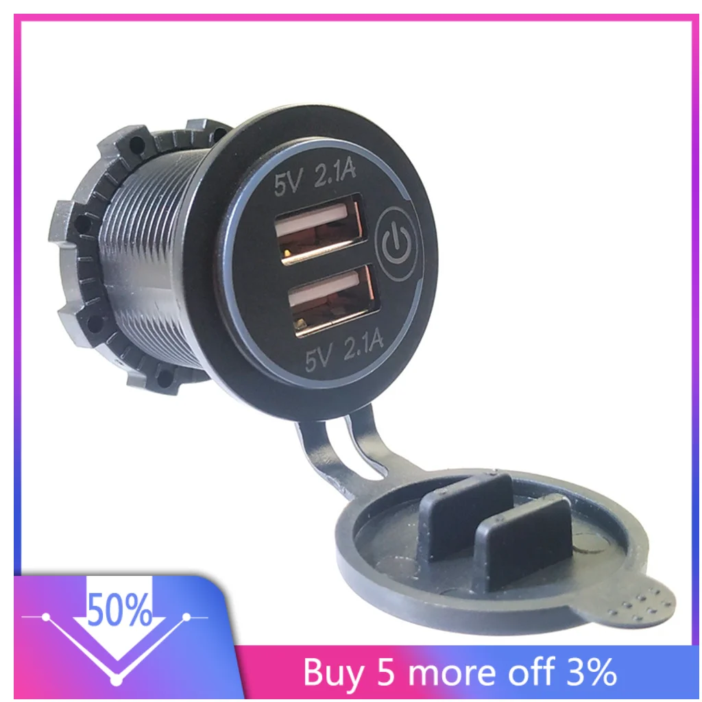 Автомобильное зарядное устройство с двумя usb портами 12 24 В|Кабели адаптеры и